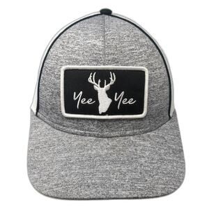 Yee Yee Trucker Hat Gray One Size Deer Graphic Patch Snapback Mesh Buck Hunting